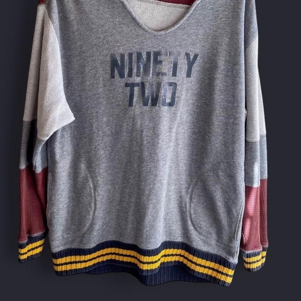 Free People Ninety Two Gray and Maroon Hoodie size L